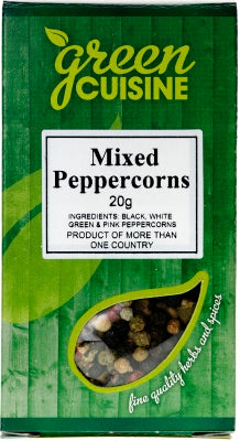 Mixed (black, white, green & pink) Peppercorns 20g - GREEN CUISINE