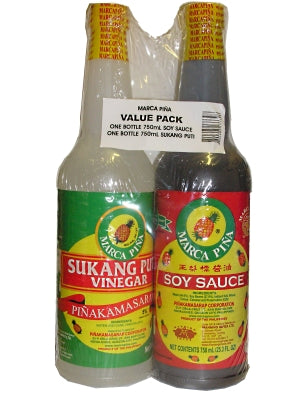 Soy Sauce 750ml + Vinegar 750ml Value Pack - MARCA PINA