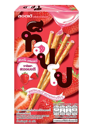 TOPPO Vanilla-flavoured Pretzel Stick with Strawberry Cream Filling – LOTTE