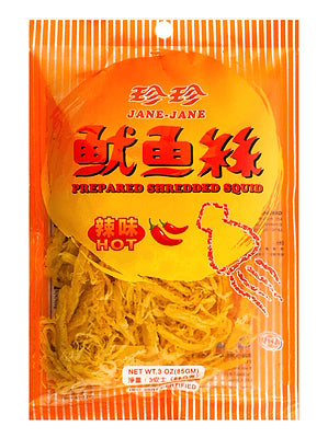 Prepared Shredded Squid – HOT 85g – JANE JANE