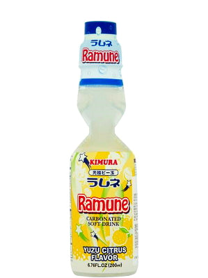 RAMUNE Carbonated Soft Drink - Yuzu Citrus Flavour - KIMURA