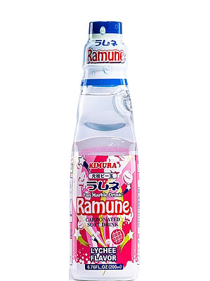 RAMUNE Carbonated Soft Drink - Lychee Flavour - KIMURA