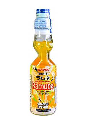 RAMUNE Carbonated Soft Drink - Orange Flavour - KIMURA