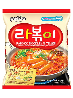 RABOKKI Stir-fried Noodle with Korean Hot & Spicy Soup Base - PALDO