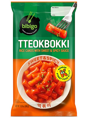 TTEOKBOKKI Rice Cakes with Sweet & Spicy Sauce 360g - BIBIGO