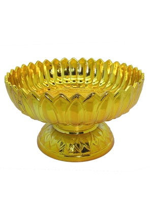 Ceremonial Plastic Bowl (Khantoke) - Gold - 18cm diameter