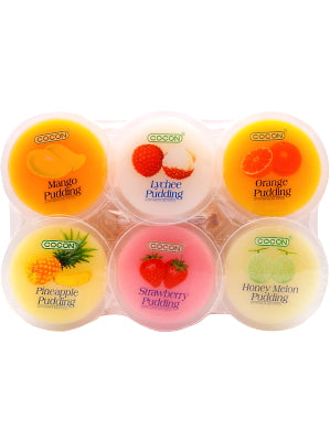 Assorted (Mango, Strawberry, Melon, Lychee, Pineapple) Puddings with Coconut Gel (6x80g) - COCON