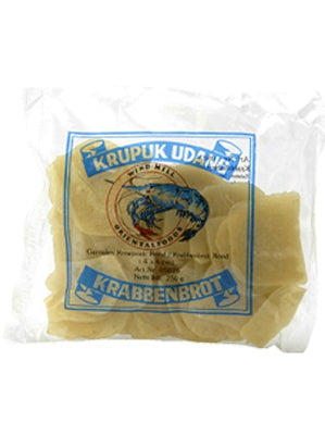 Indonesian Prawn Crackers 4x6cm (Krupuk Udang) 250g - WIND MILL