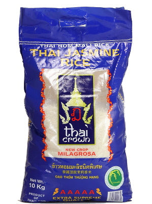 Thai Jasmine Rice - Extra Supreme (AAAAA) Quality 10kg - THAI CROWN